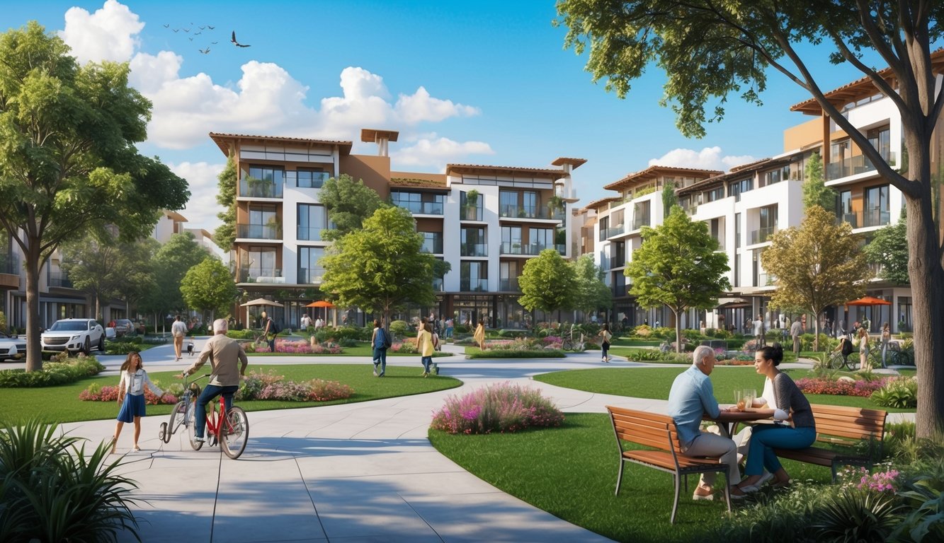 Lush parks and modern amenities in vibrant Valencia neighborhoods